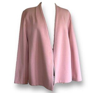 Eileen Fisher Womens Flex Tencel Ponte Jacket Sz S Pink Open Front Minimalist
